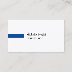 Premium Silk Elegant Minimalistisch Deep Blue Whit Visitenkarte