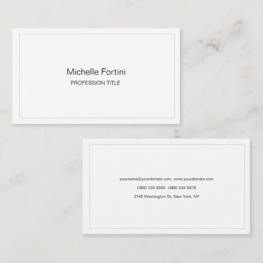 Premium Silk Elegant Schlicht Einfach Minimalistis Visitenkarte (Vorne/Hinten)