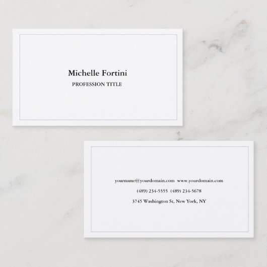 Premium Silk Elegant Schlicht Einfach Minimalistis Visitenkarte (Vorne/Hinten)