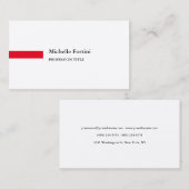 Premium Silk Elegant Schlicht Minimalistisch Rot W Visitenkarte (Vorne/Hinten)