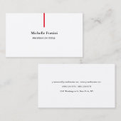 Premium Silk Elegant Schlicht Minimalistisch Rot W Visitenkarte (Vorne/Hinten)