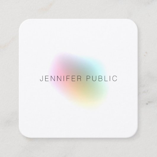 Premium Silk Finish Elegante farbenfrohe Vorlage Quadratische Visitenkarte (Vorderseite)