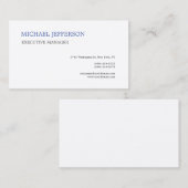 Premium Silk Moderne Elegant einfach blau weiß Visitenkarte (Vorne/Hinten)