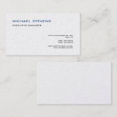 Premium Silk Moderne Elegant einfach blau weiß Visitenkarte (Vorne/Hinten)