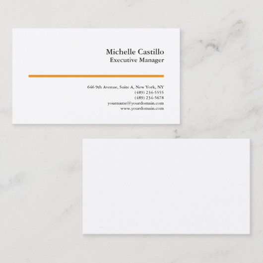 Premium Silk Professional Minimalist Modern Plain Visitenkarte (Vorne/Hinten)