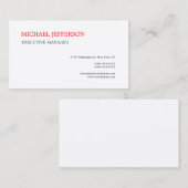 Premium Silk Trend Moderne Elegant Einfach Rot Wei Visitenkarte (Vorne/Hinten)