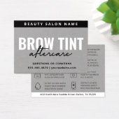 Premium Silver Gray Eyebrow Tint Aftercare Card (Schreibtisch)