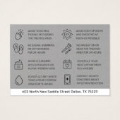 Premium Silver Gray Eyebrow Tint Aftercare Card (Rückseite)