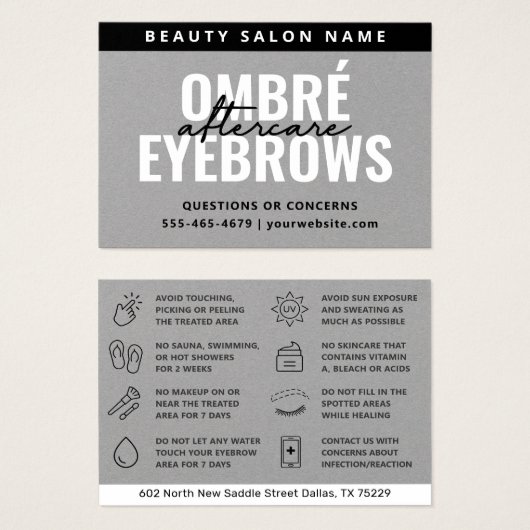 Premium Silver Gray Ombre Pulver Brows Aftercare (Vorne & Hinten)