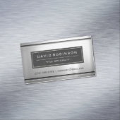 Premium Silver Metallic Stainless Steel Look Magnetische Visitenkarte (Beispiel)