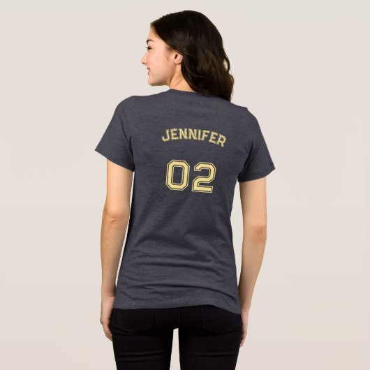 Premium Soft Player Name Jersey Number Womens Tri-Blend Shirt (Rückseite voll)
