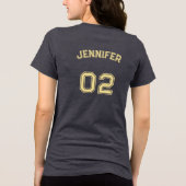Premium Soft Player Name Jersey Number Womens Tri-Blend Shirt (Rückseite)