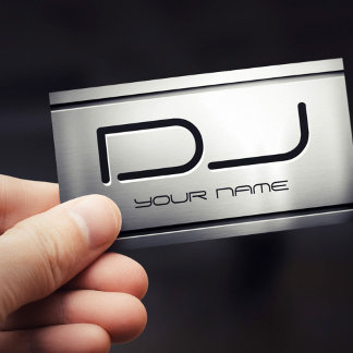 Premium Stainless Steel Metal Look Music DJ Visitenkarte
