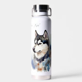 Premium Stainless Water Bottle with Artistic Siber Trinkflasche (Rückseite)