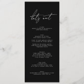 Premium Stilvoll Elegante Schwarz & Weiß Hochzeit Programm (Vorderseite)
