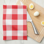 Premium Stylish Red and White Checkered Geschirrtuch (Viertel Falte)