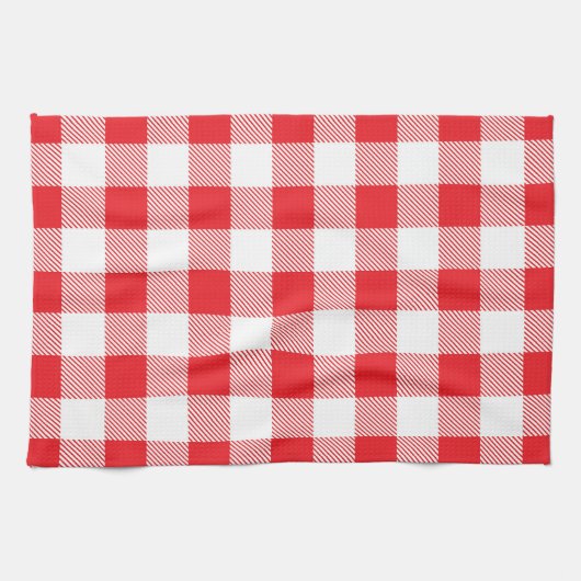 Premium Stylish Red and White Checkered Geschirrtuch (Horizontal)