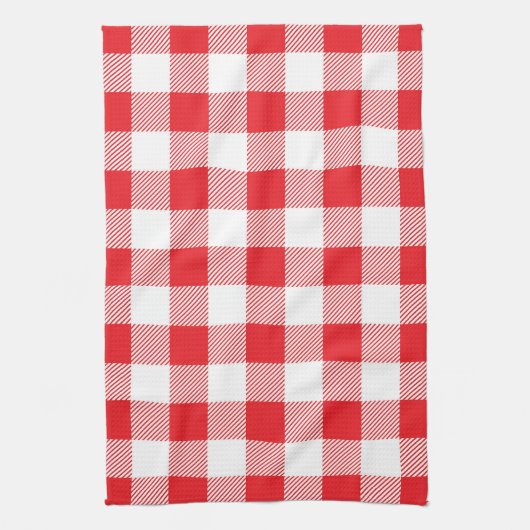 Premium Stylish Red and White Checkered Geschirrtuch (Vertikal)