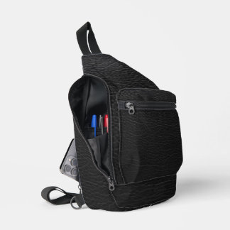 Premium-Tasche aus schwarzem Leder Crossbody Bag