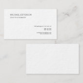 Premium Thick Modernes Elegantes, einfaches Weiß Visitenkarte (Vorne/Hinten)