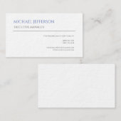 Premium Thick Modernes Elegantes schlichtes Blau W Visitenkarte (Vorne/Hinten)