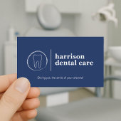 Premium Tooth Sketch Logo Blue Dentist