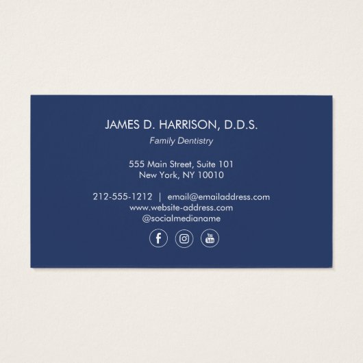 Premium Tooth Sketch Logo Blue Dentist (Rückseite)