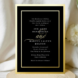 Premium Tuxedo Calligraphy Gold Frame Wedding Folieneinladung