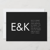 Premium Ultra Bold Big Monogram Minimalistisch Wed Einladung (Vorderseite)