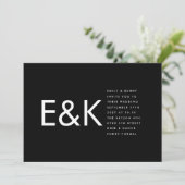 Premium Ultra Bold Big Monogram Minimalistisch Wed Einladung (Stehend Vorderseite)