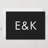 Premium Ultra Bold Big Monogram Minimalistisch Wed Einladung (Rückseite)