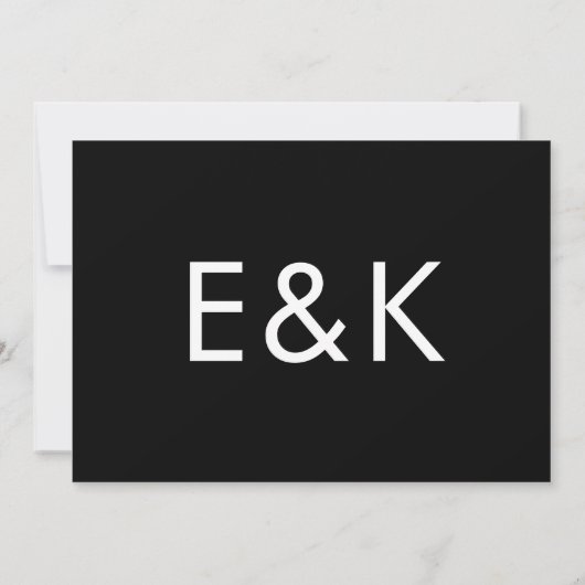 Premium Ultra Bold Big Monogram Minimalistisch Wed Einladung (Rückseite)