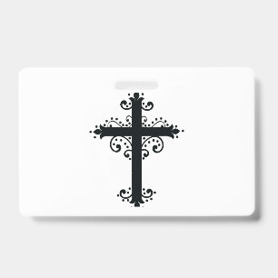 Premium verziertes geschnitztes Kreuz Kunst Ausweis