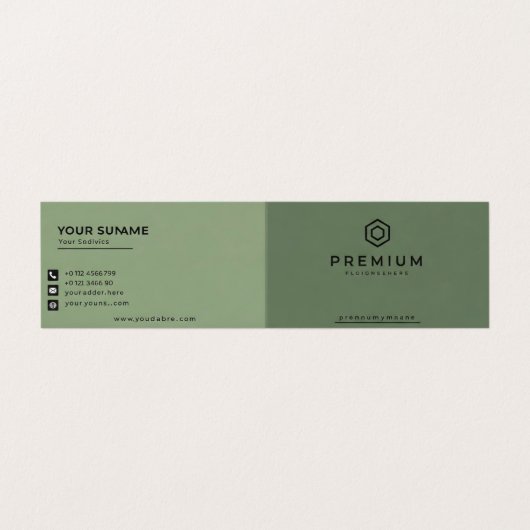 Premium-Visitenkarten Visitenkarten (Außenseite Aufgefaltet)