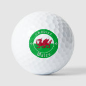 Premium Wales Golf Ball, Cardiff, walisische Flagg Golfball (Vorderseite)