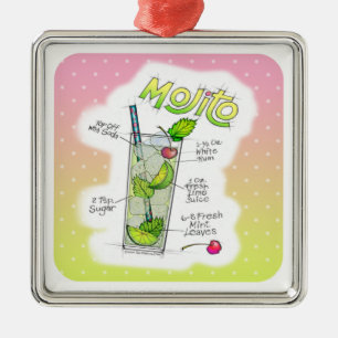 PREMIUM-WEIHNACHTSDEKORATION - MOJITO-REZEPT-KUNST ORNAMENT AUS METALL