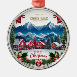 Premium-Weihnachtsdorf-Rundornament  Ornament Aus Metall