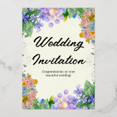 Premium White Wedding Folieneinladung (Vorderseite)