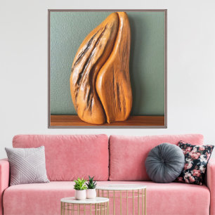 Premium Wrapped Canvas Elegante Driftwood Skulptur Leinwanddruck