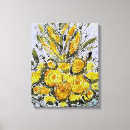 Premium Wrapped Canvas (Gloss) Gelbe Rosas Leinwanddruck (Vorderseite)