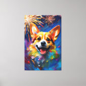 Premium-Wrapped Canvas mit Joyful & Playful Corgi Leinwanddruck (Vorderseite)