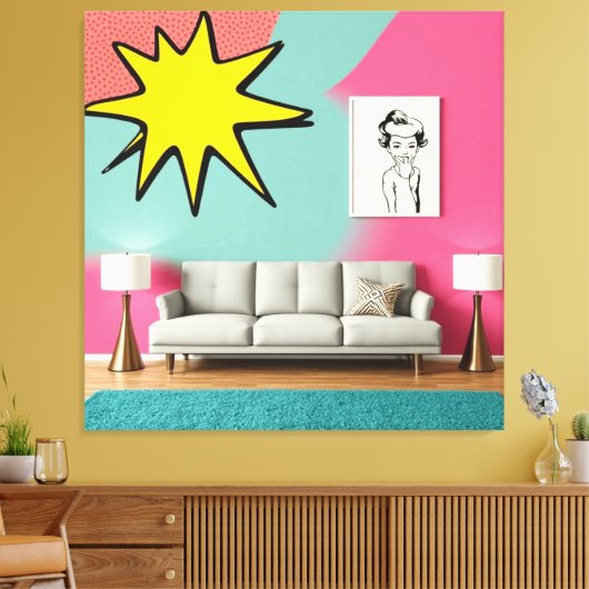 Premium Wrapped Canvas-stylish & Ready to Hang Art Leinwanddruck (Insitu (Wohnzimmer))
