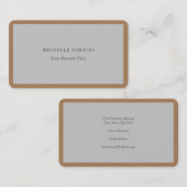 Premiumseide Minimalistisch Beruflich Grau braun Visitenkarte (Vorne/Hinten)