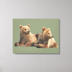 Premiumverpackte Canvas 24x18 von Grizzlybären Leinwanddruck
