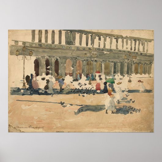 Prendergast - Caffe Florian in Venedig 1898 Poster (Vorne)