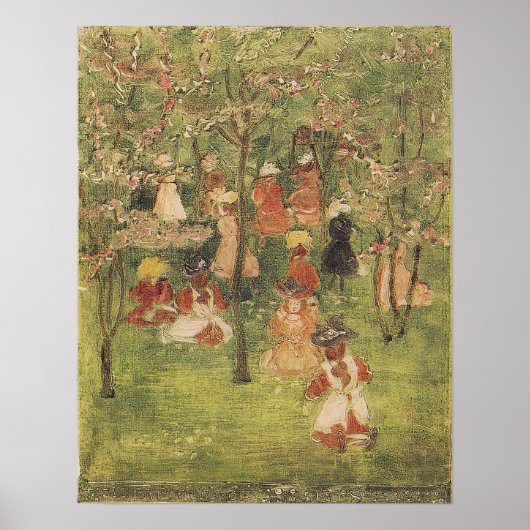 Prendergast - Frühling im Franklin Park 1895 Poster (Vorne)