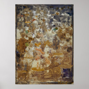 Prendergast - Outdoor Café Scene 1900 Poster