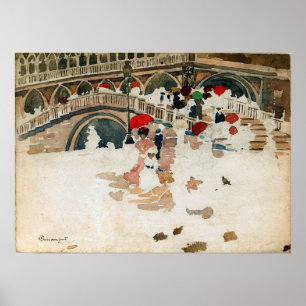 Prendergast - Regenschirme im Regen Venedig Poster