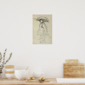 Prendergast - Stehende Frau mit Sonnenschirm Poster (Küche)