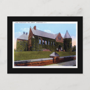Prendergrast Library, Jamestown NY 1920s Vintag Postkarte